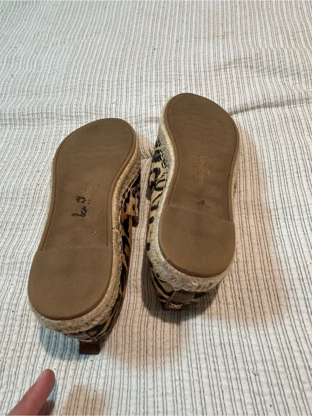 Sam Edelman Leopard Print Espadrille Slip-On Flats - Tan/Black